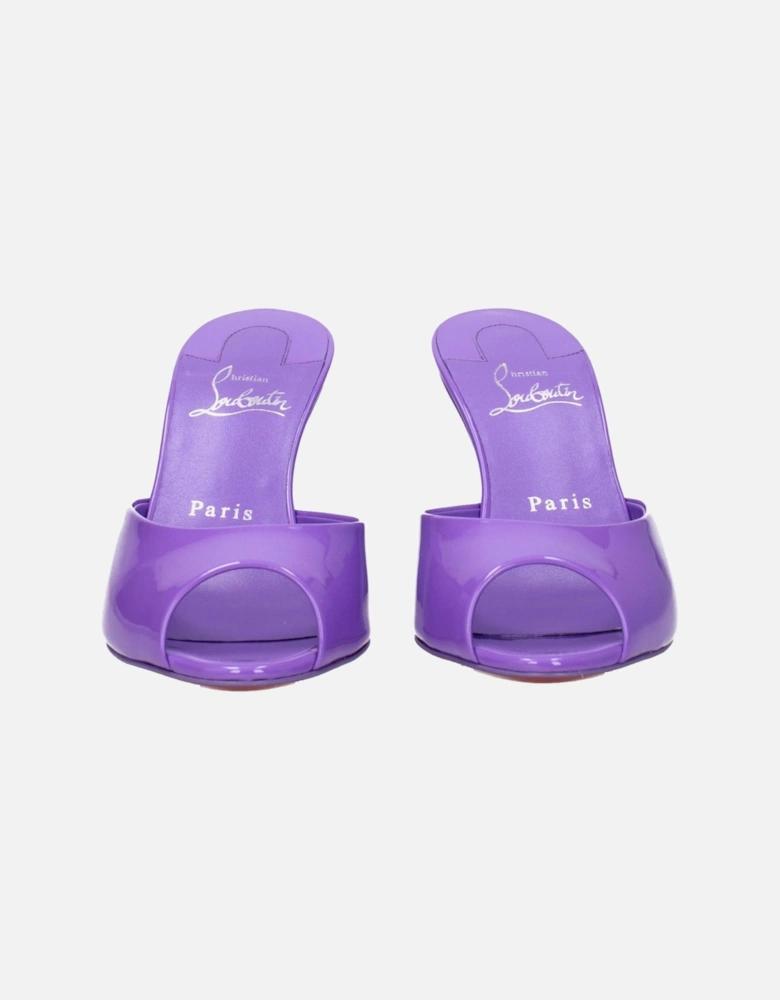 Patent Leather Open Toe Wedges Women - Purple Sandals