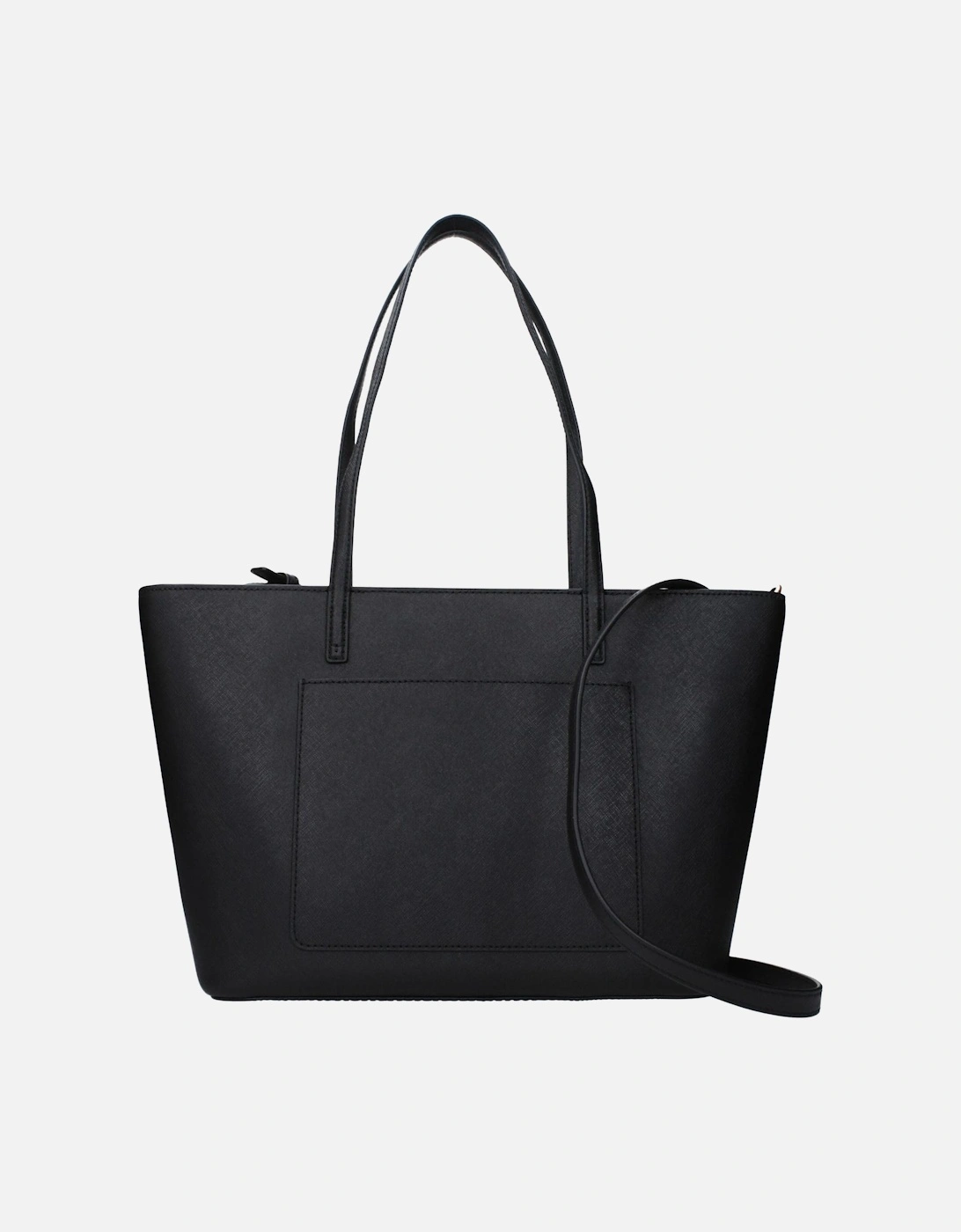 Leather Shoulder Bag with Adjustable Strap Women - Black