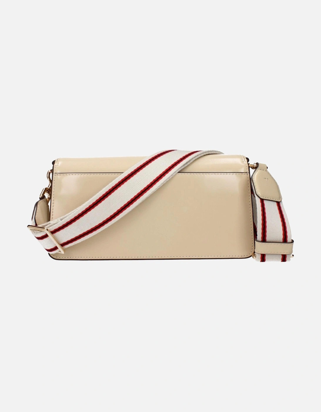 Patent Leather Crossbody Bag with Adjustable Strap Women - Beige