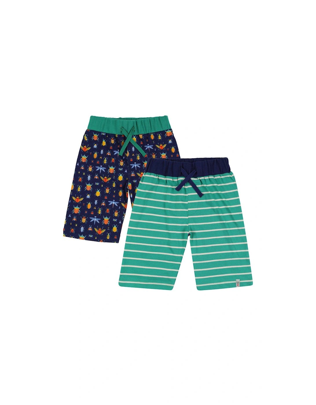 Boys 2 Pack Bugs And Stripe Print Shorts - Multi, 2 of 1