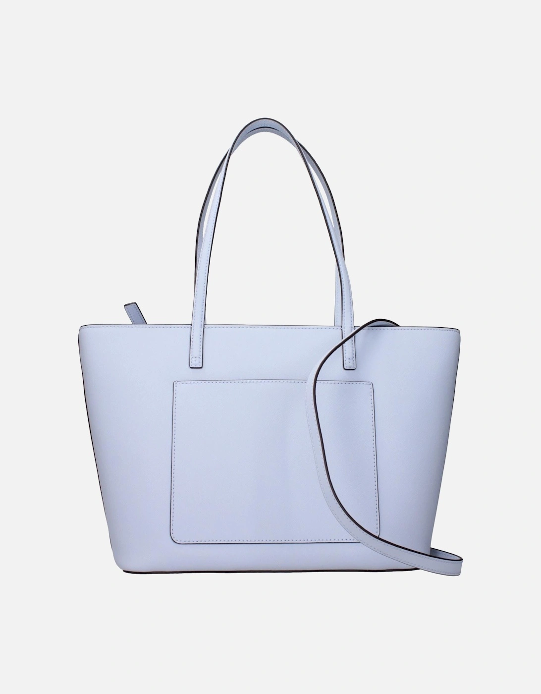 Leather Shoulder Bag with Front Logo Women - Light Blue
