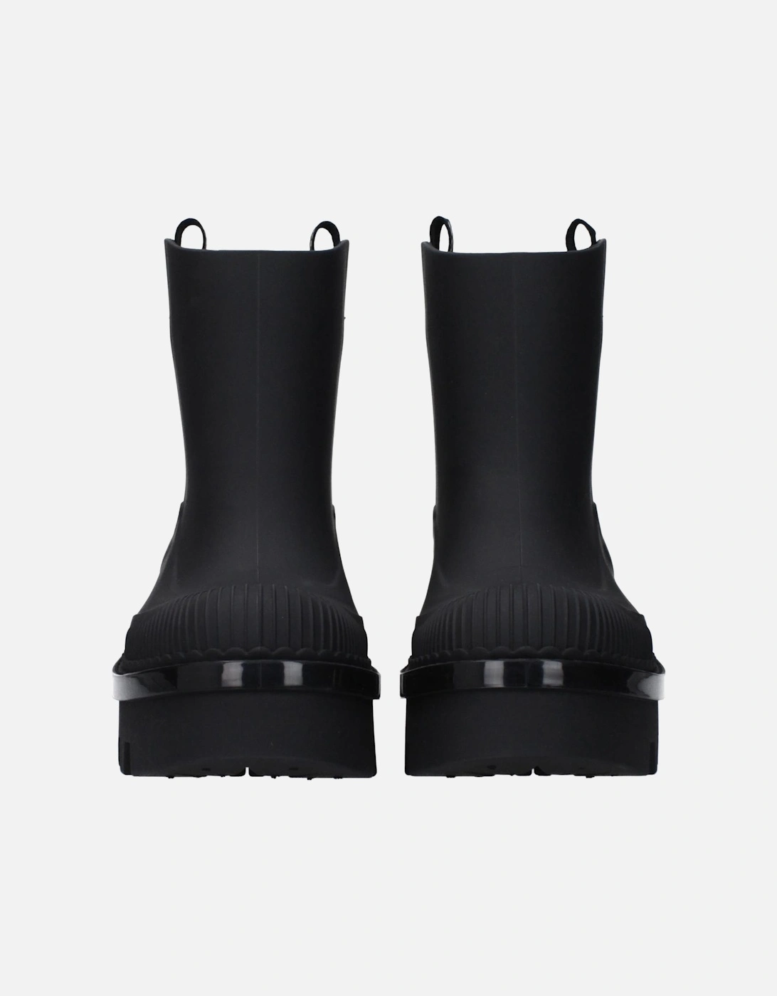 Ankle Boots with Back Logo and Mid Heels Women - Black