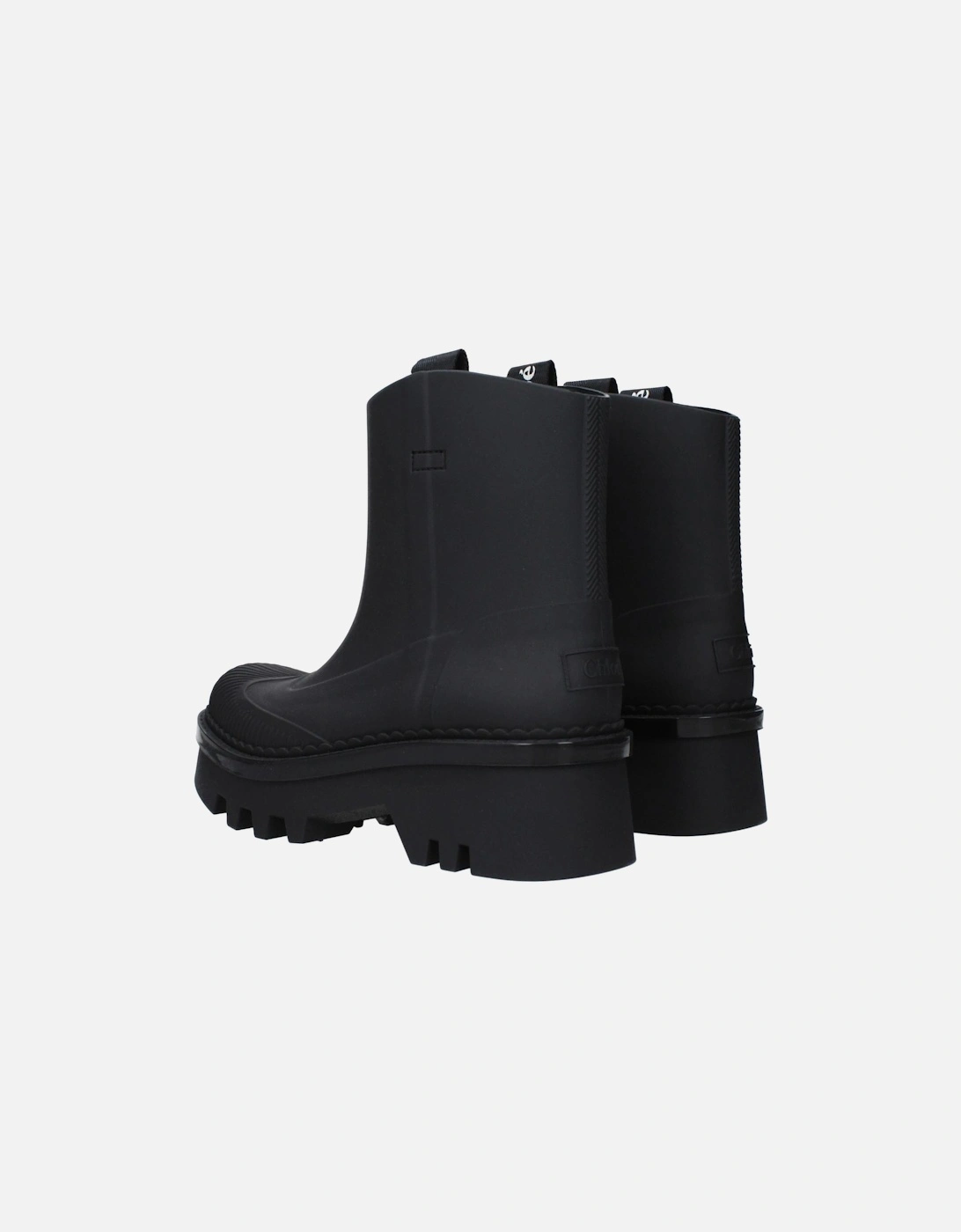 Ankle Boots with Back Logo and Mid Heels Women - Black