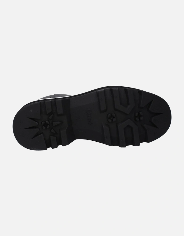 Ankle Boots with Back Logo and Mid Heels Women - Black