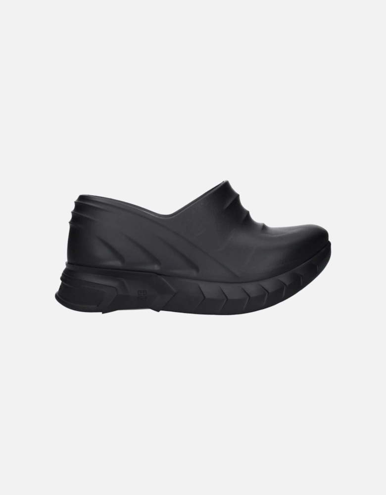 Rubber Slippers with Side and Back Logo Women - Black Sandals