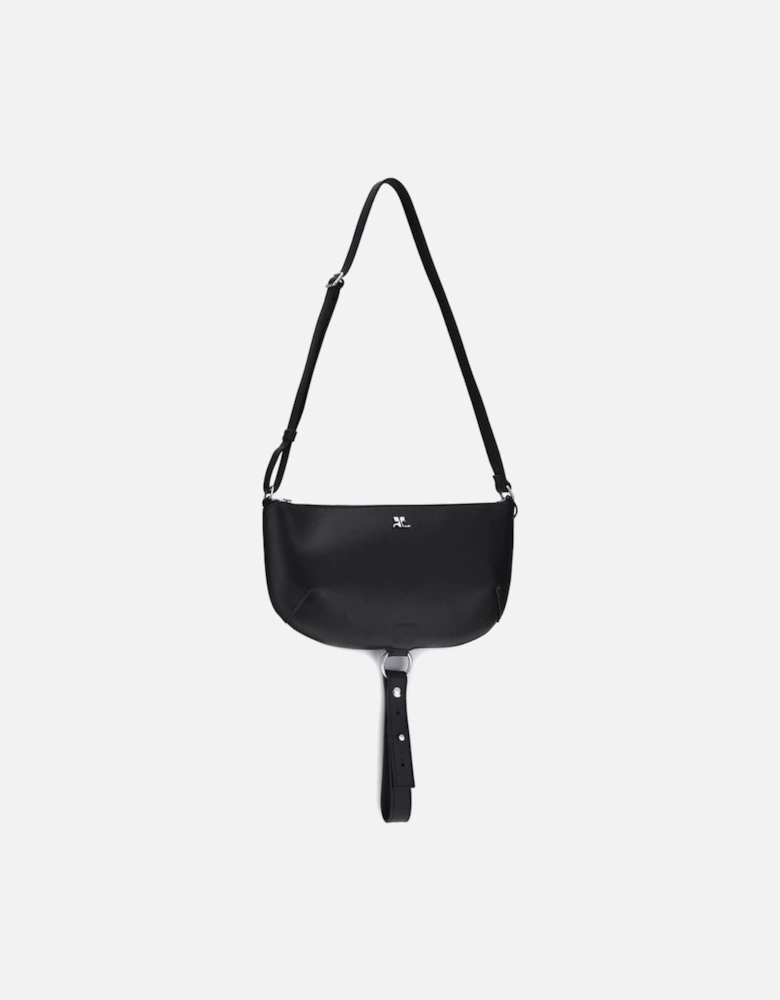 Smooth Leather Eclipse Bag with Metal Logo Women - Black Shoulder Bags
