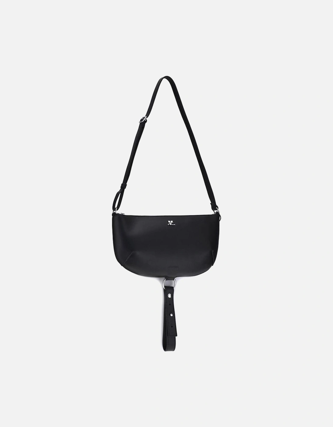 Smooth Leather Eclipse Bag with Metal Logo Women - Black Shoulder Bags