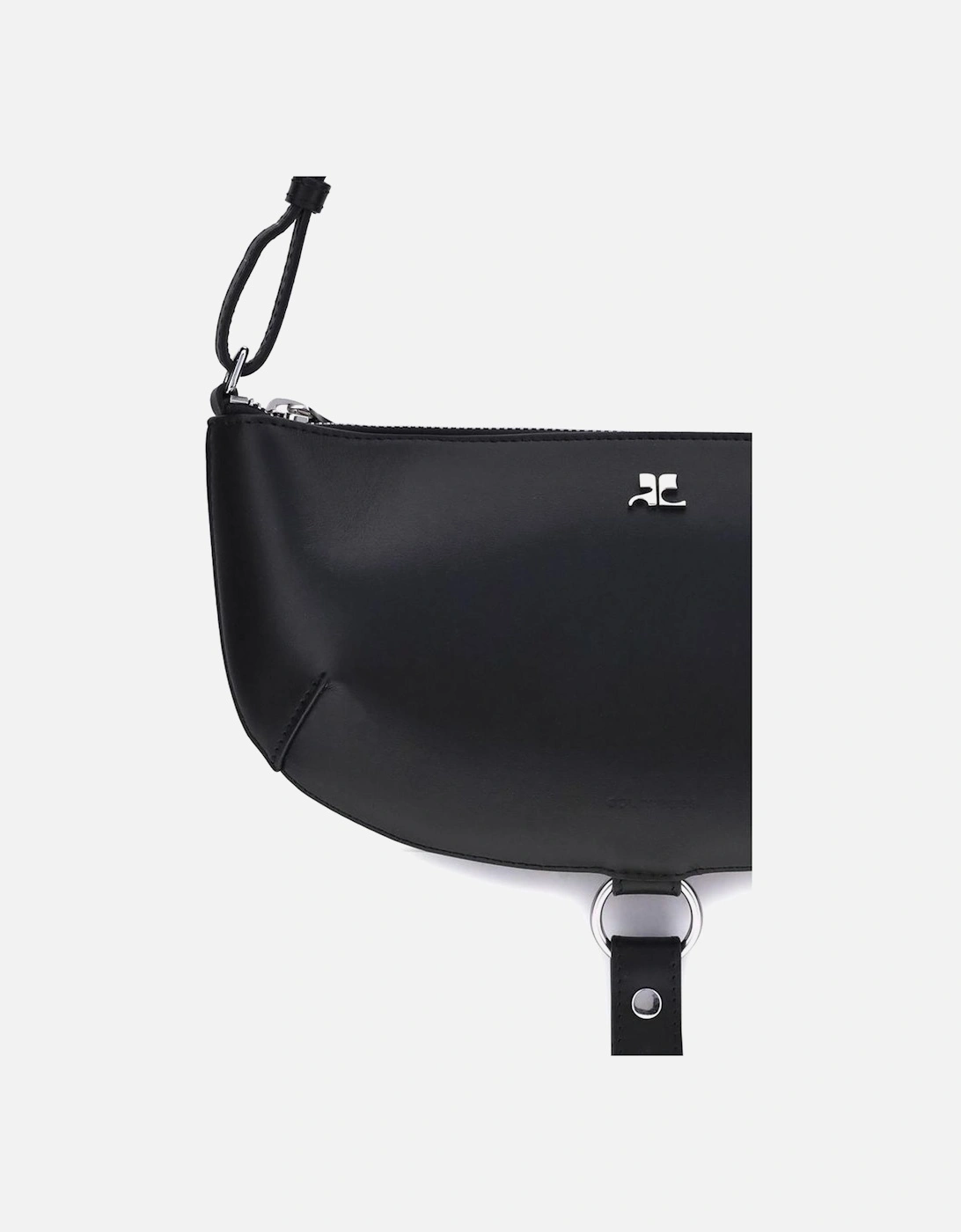 Smooth Leather Eclipse Bag with Metal Logo Women - Black Shoulder Bags