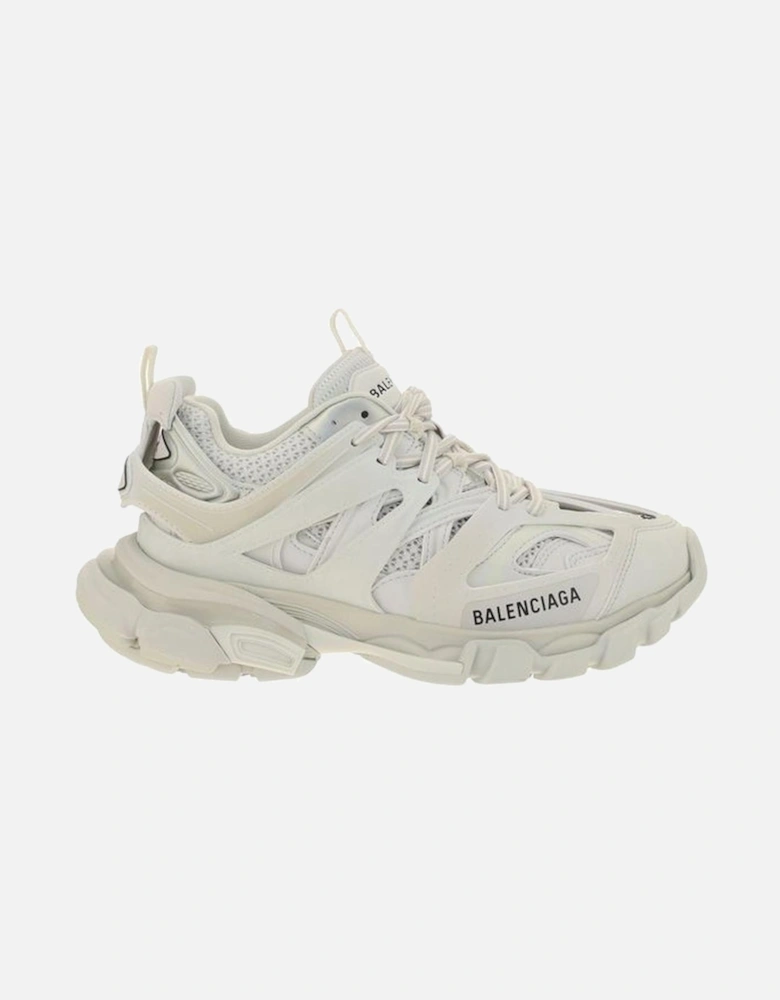Track Sneakers with Mixed Material Upper and Leather Details Women -