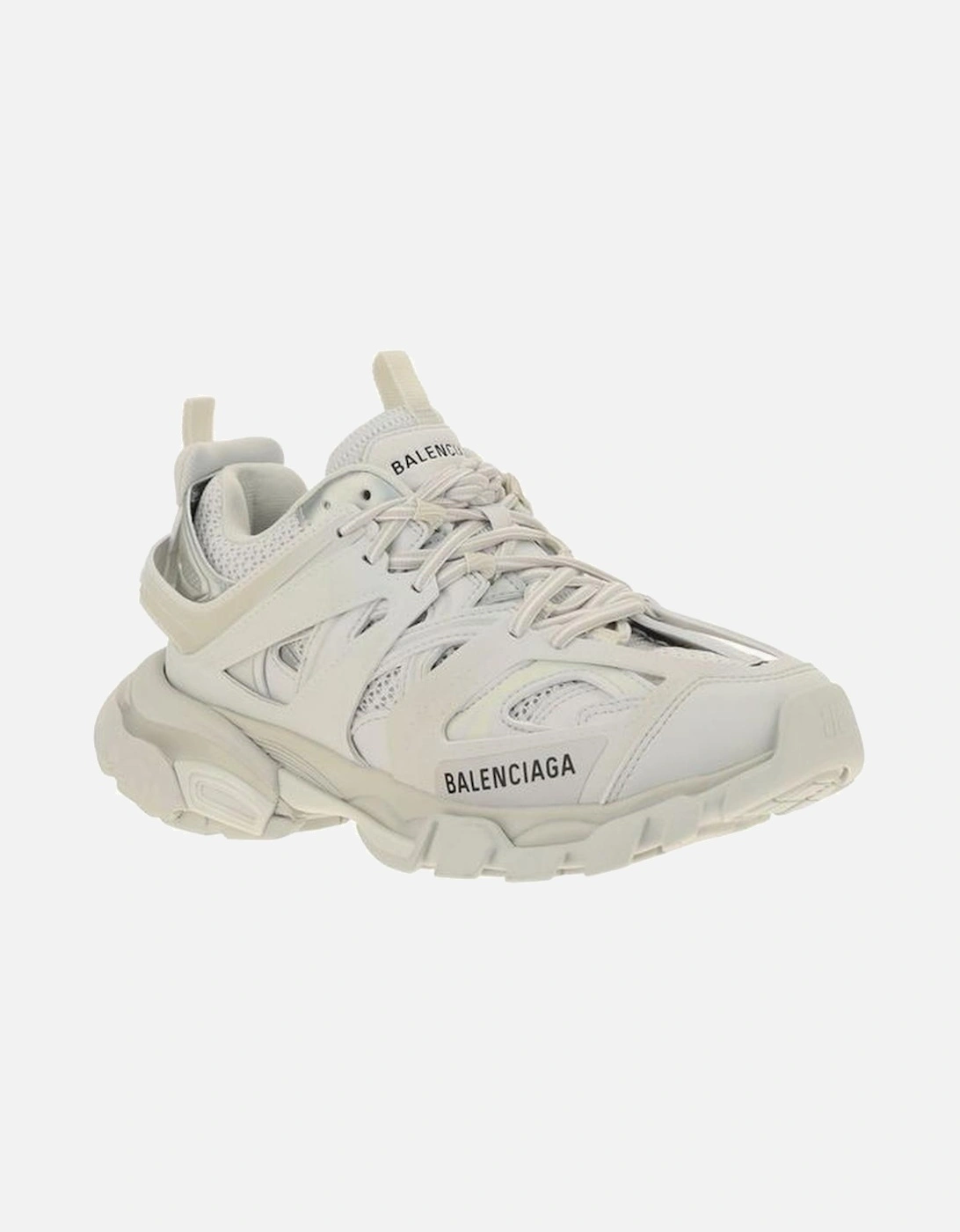 Track Sneakers with Mixed Material Upper and Leather Details Women -