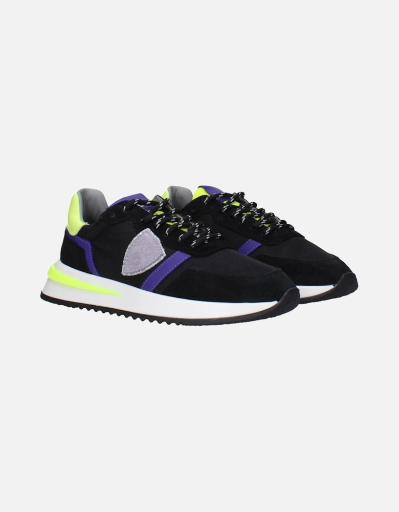Vintage Effect Casual Sneakers with Front and Back Logo Women - Black