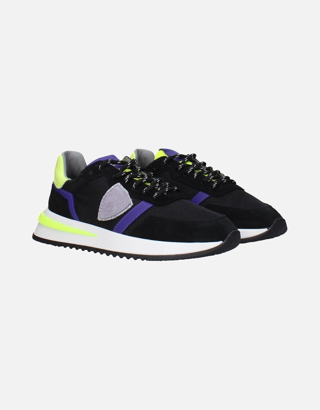 Vintage Effect Casual Sneakers with Front and Back Logo Women - Black