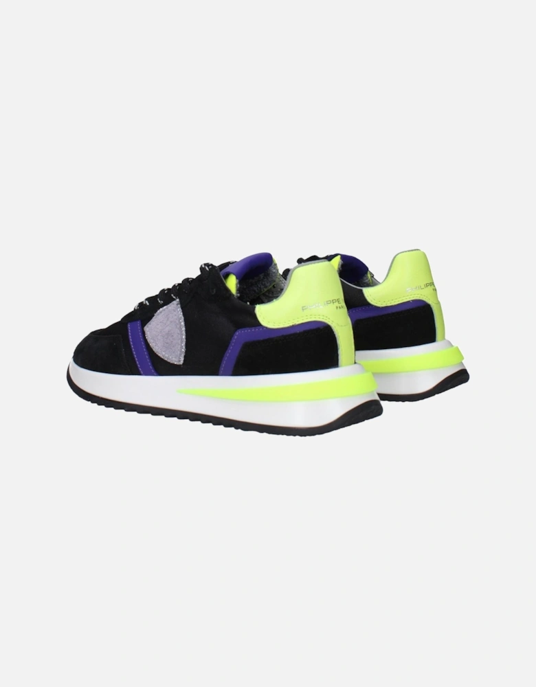Vintage Effect Casual Sneakers with Front and Back Logo Women - Black
