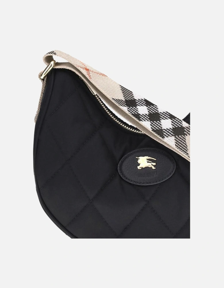 Horseshoe Shoulder Bag with Adjustable Strap Women - Black