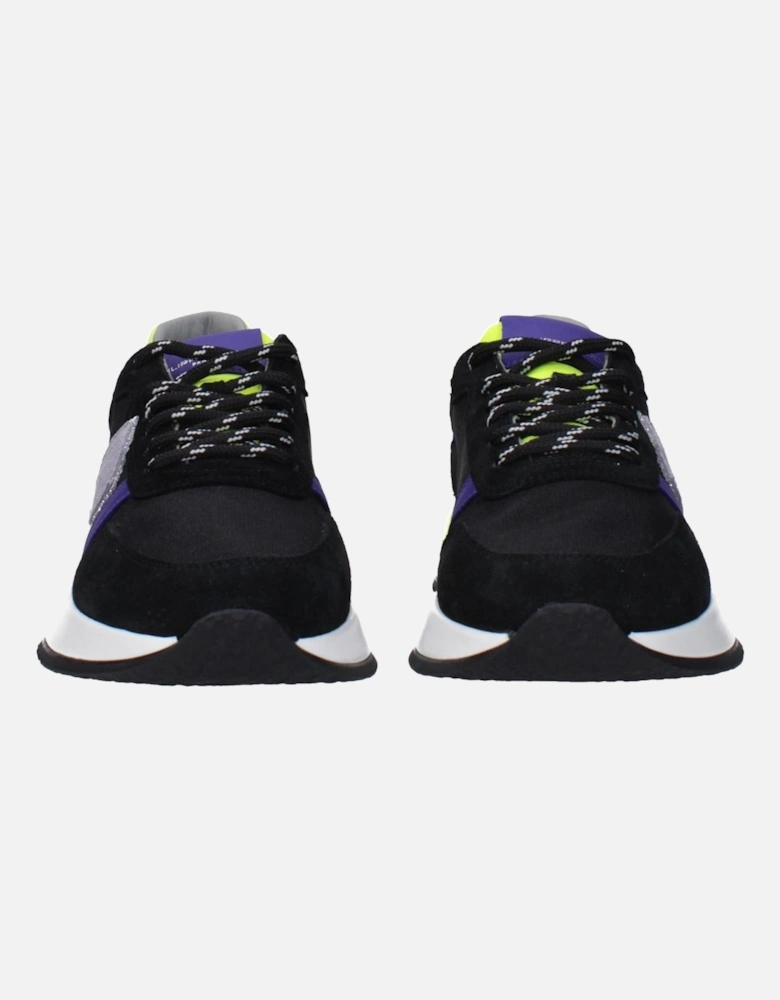 Vintage Effect Casual Sneakers with Front and Back Logo Women - Black