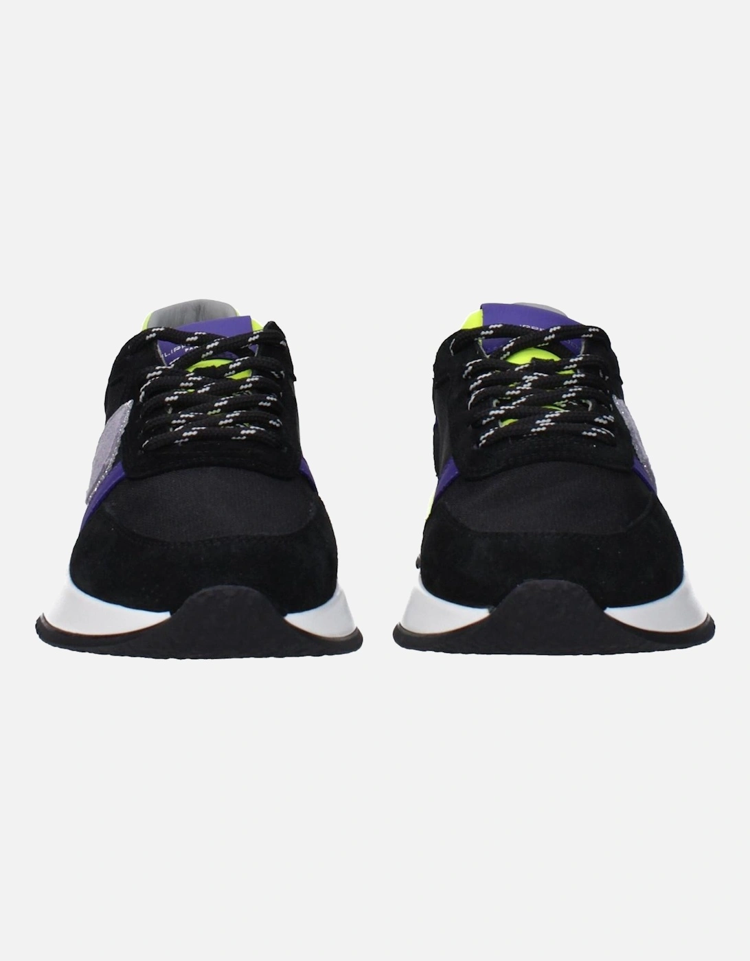 Vintage Effect Casual Sneakers with Front and Back Logo Women - Black