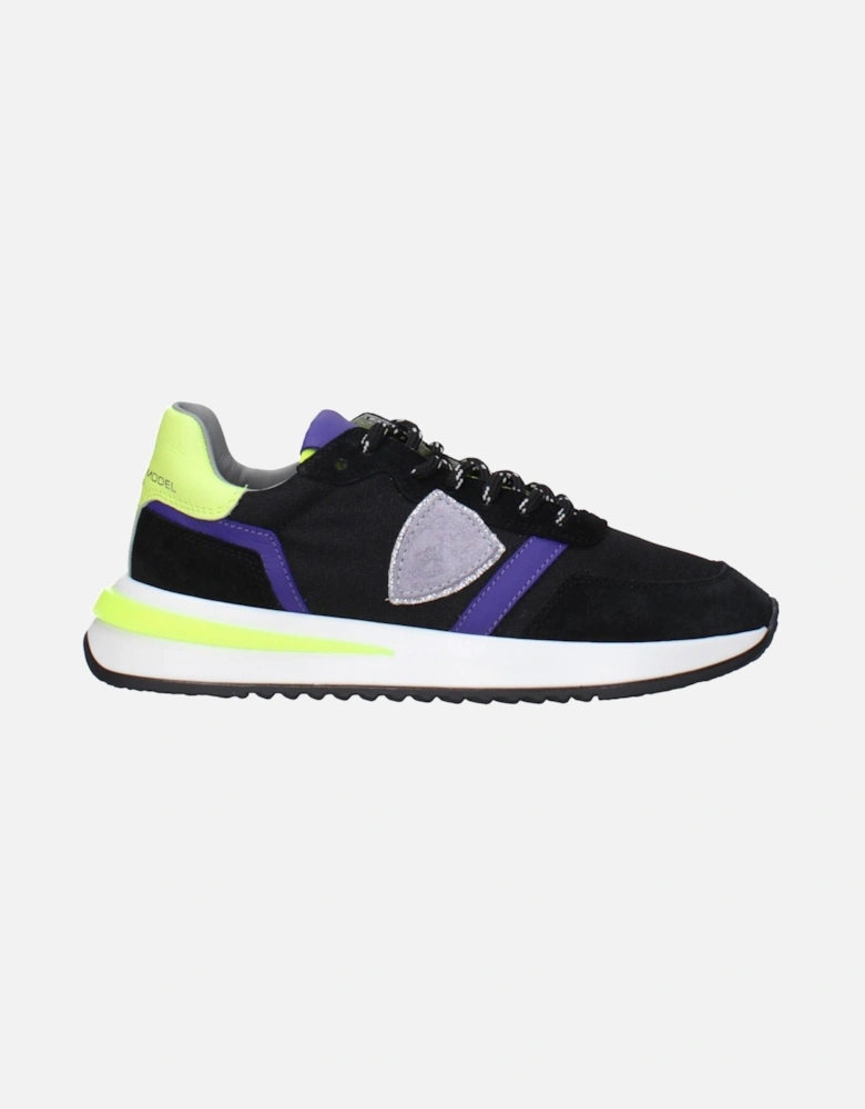 Vintage Effect Casual Sneakers with Front and Back Logo Women - Black