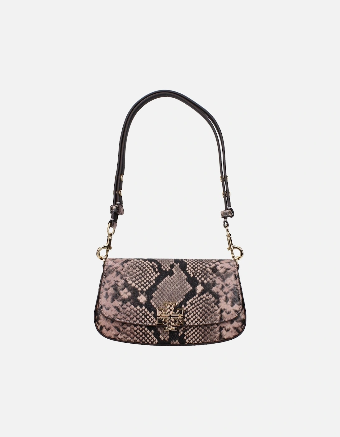 Leather Shoulder Bag with Front Logo and Adjustable Handles Women -, 3 of 2