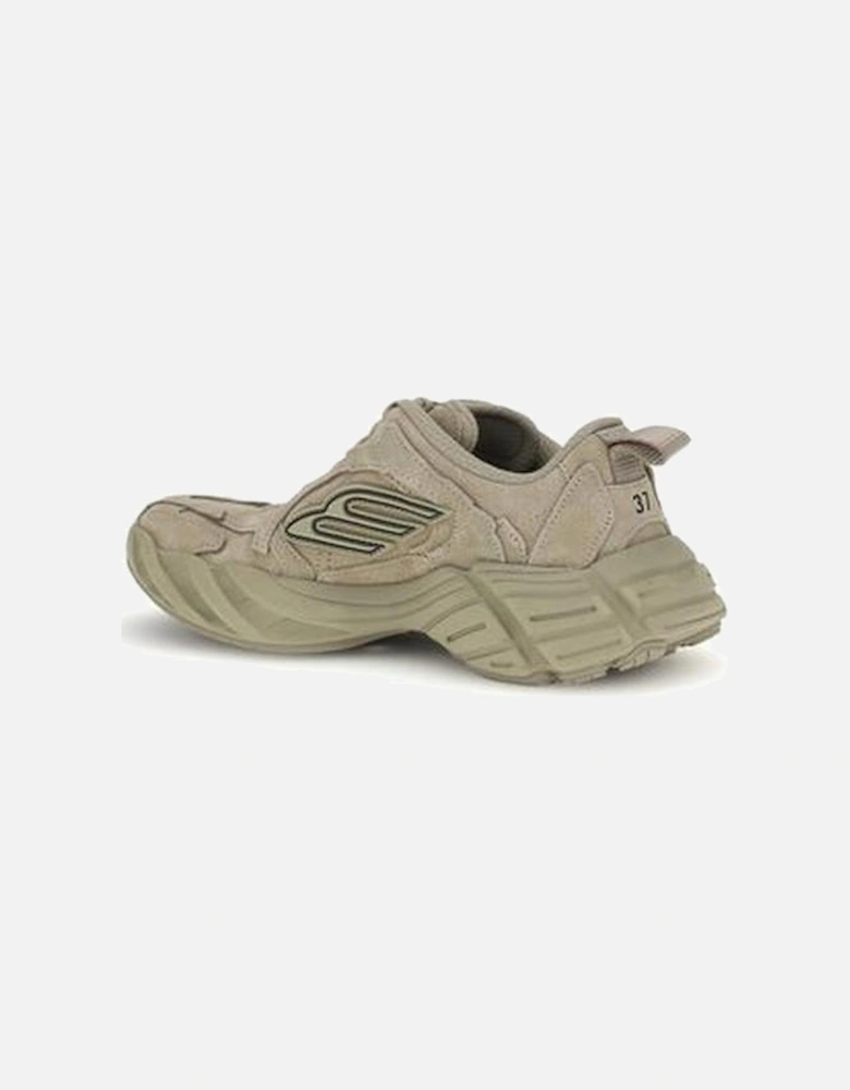 Sporty Suede and Polyester Monday Sneakers Women - Beige