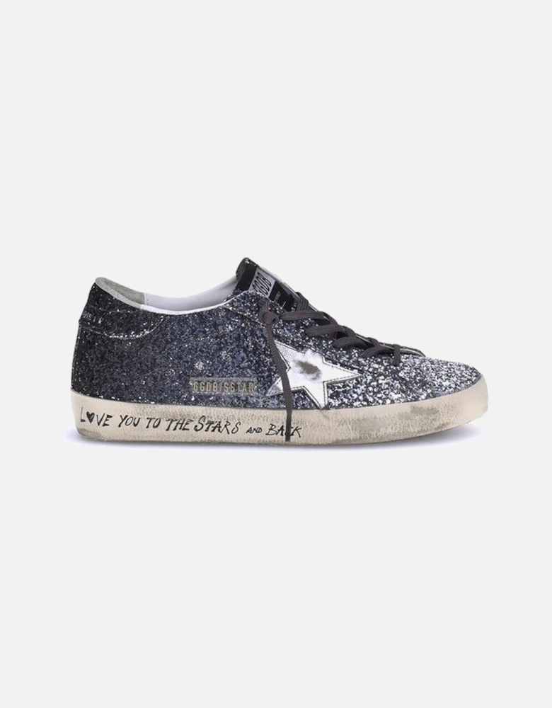 Super Star Leather Glitter Rhinestone Sneakers Women - Blue