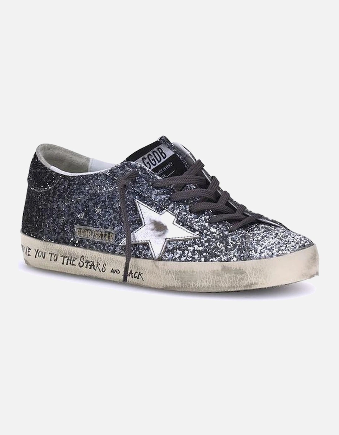 Super Star Leather Glitter Rhinestone Sneakers Women - Blue