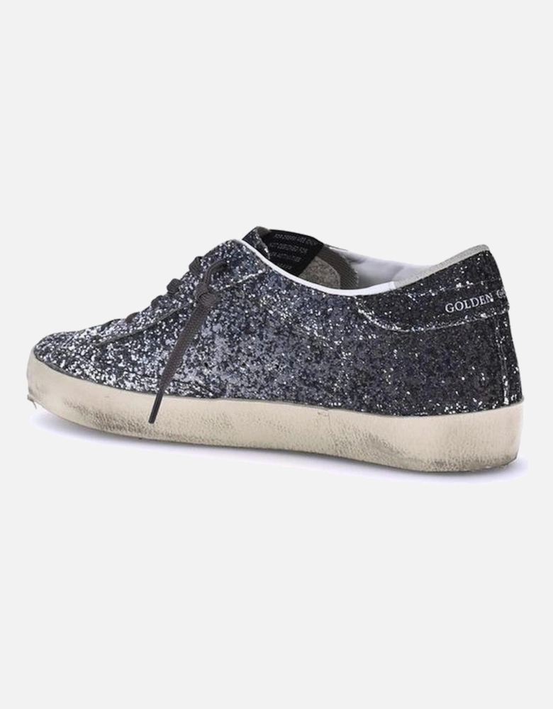 Super Star Leather Glitter Rhinestone Sneakers Women - Blue