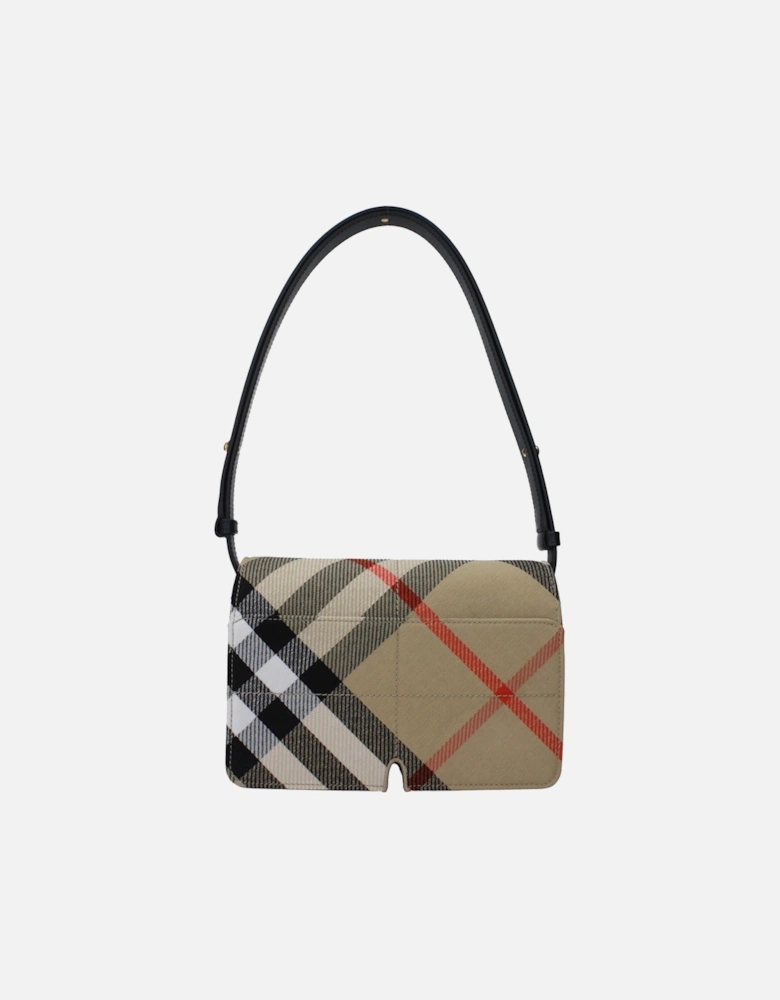 Check Print Adjustable Shoulder Bag Women - Beige