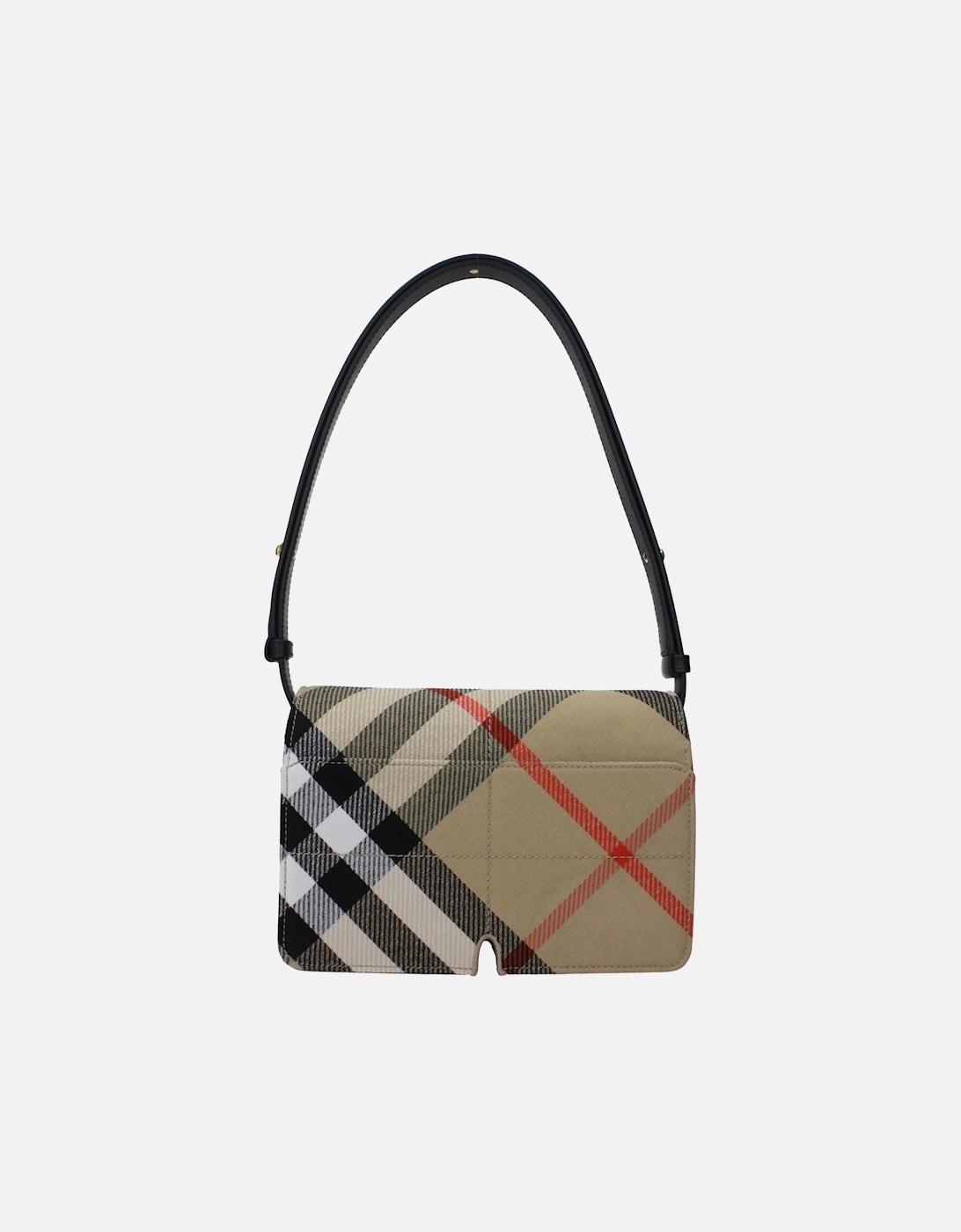 Check Print Adjustable Shoulder Bag Women - Beige