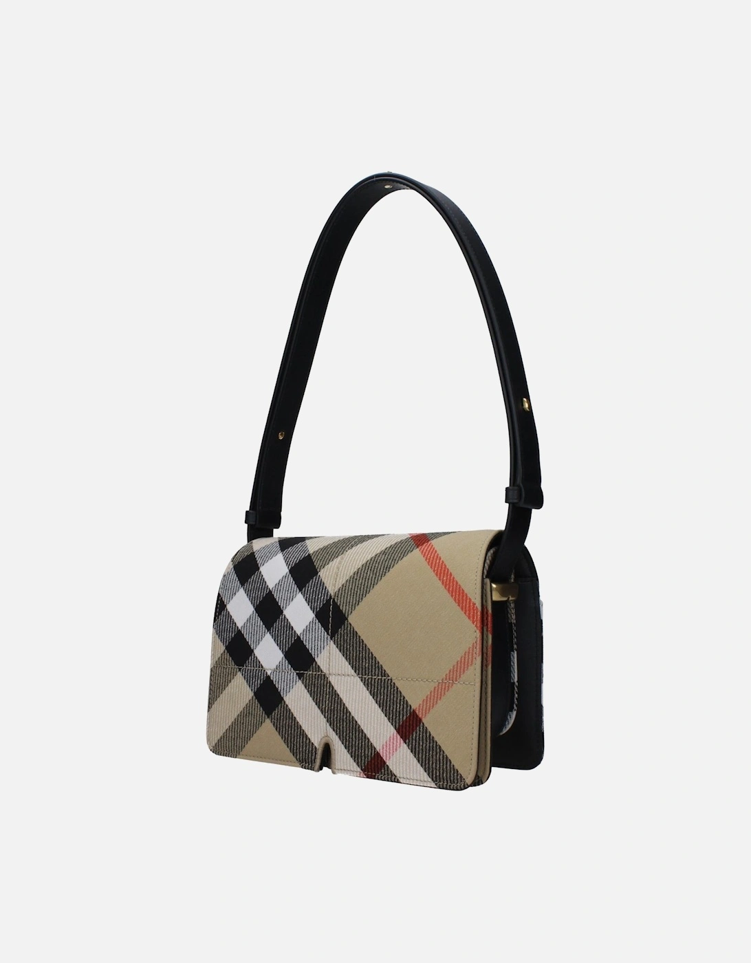 Check Print Adjustable Shoulder Bag Women - Beige