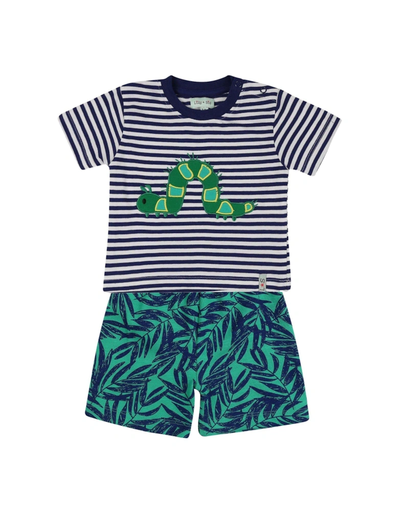 Baby Boys Multicoloured Palm Print Top And Short Set - Multi