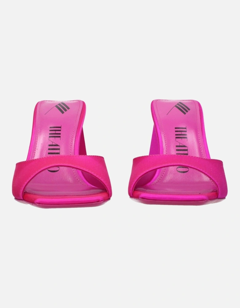 Satin Mid Heel Open Toe Sandals Women - Pink