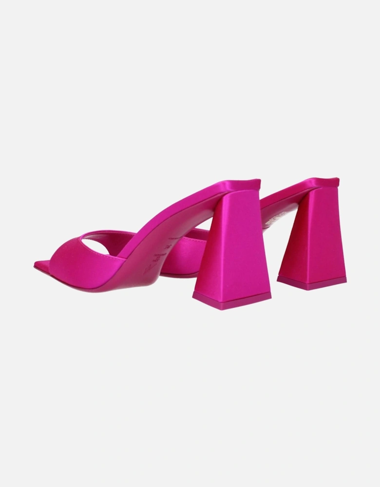 Satin Mid Heel Open Toe Sandals Women - Pink