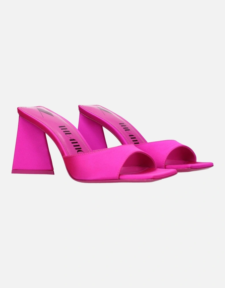Satin Mid Heel Open Toe Sandals Women - Pink