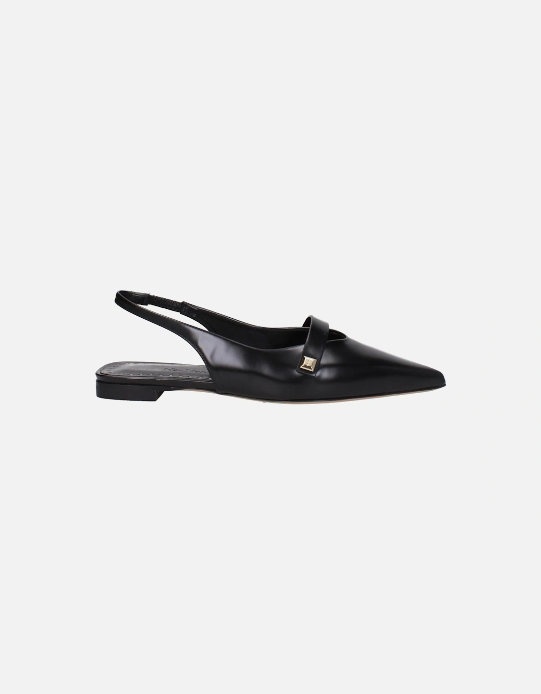 Leather Pointy Toe Flat Sandals Women - Black, 5 of 4