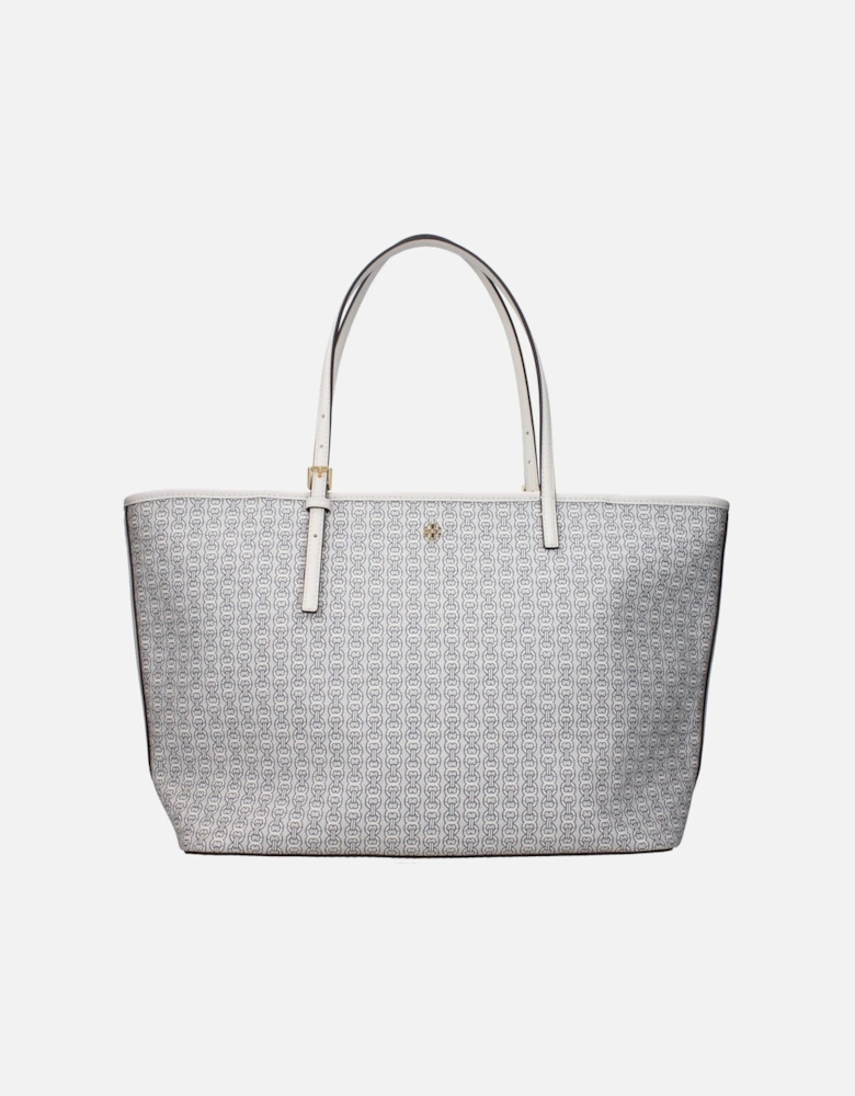 Leather Shoulder Bag with Front Logo and Zip Closure Women - Beige