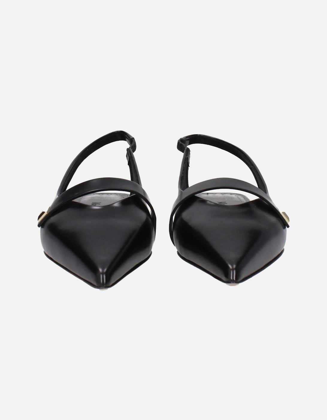 Leather Pointy Toe Flat Sandals Women - Black