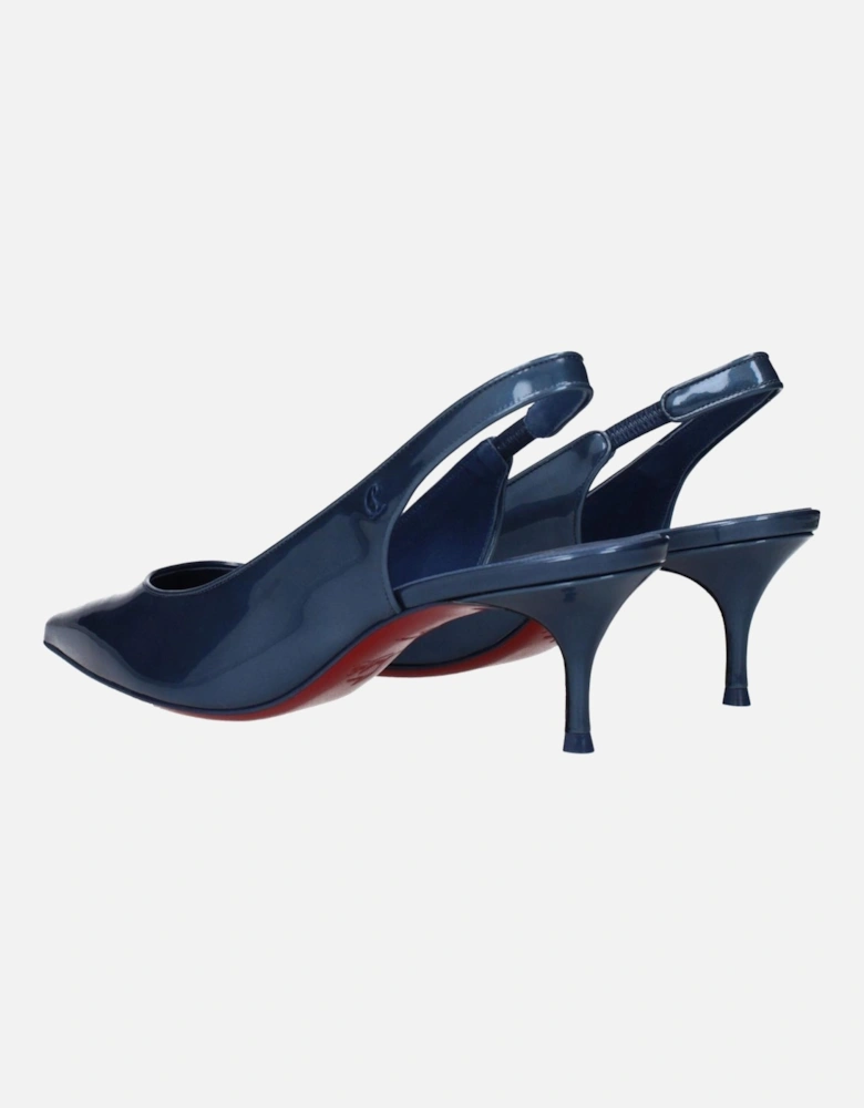 Patent Leather Mid Heel Pointy Toe Sandals Women - Blue