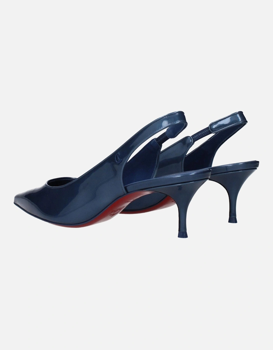 Patent Leather Mid Heel Pointy Toe Sandals Women - Blue