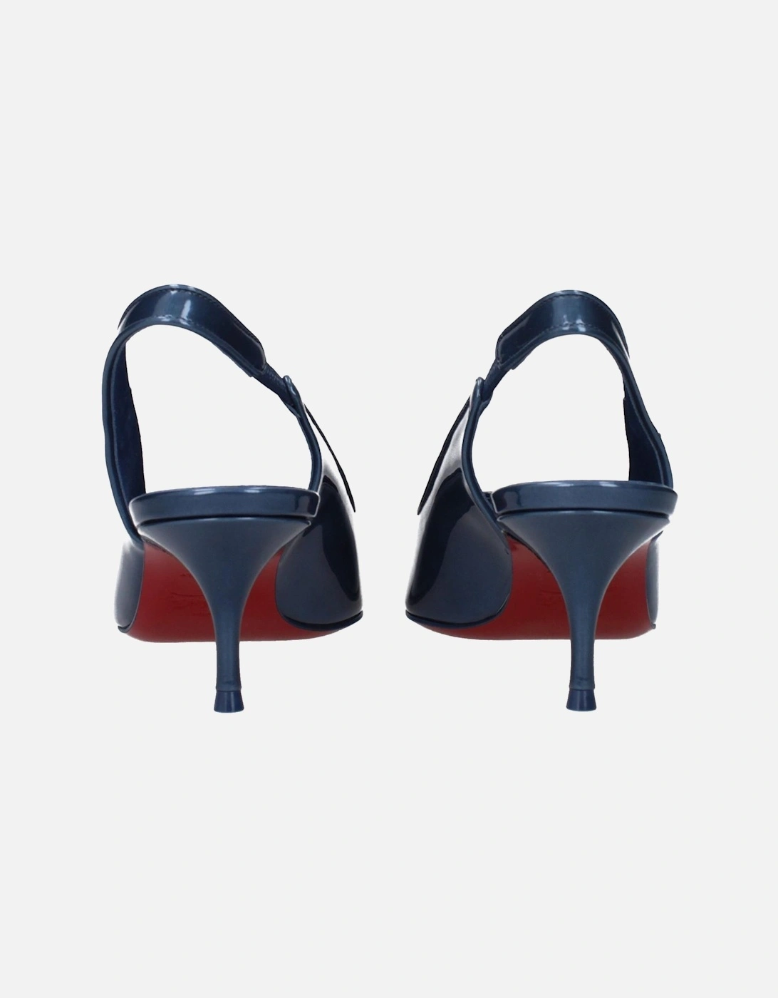 Patent Leather Mid Heel Pointy Toe Sandals Women - Blue