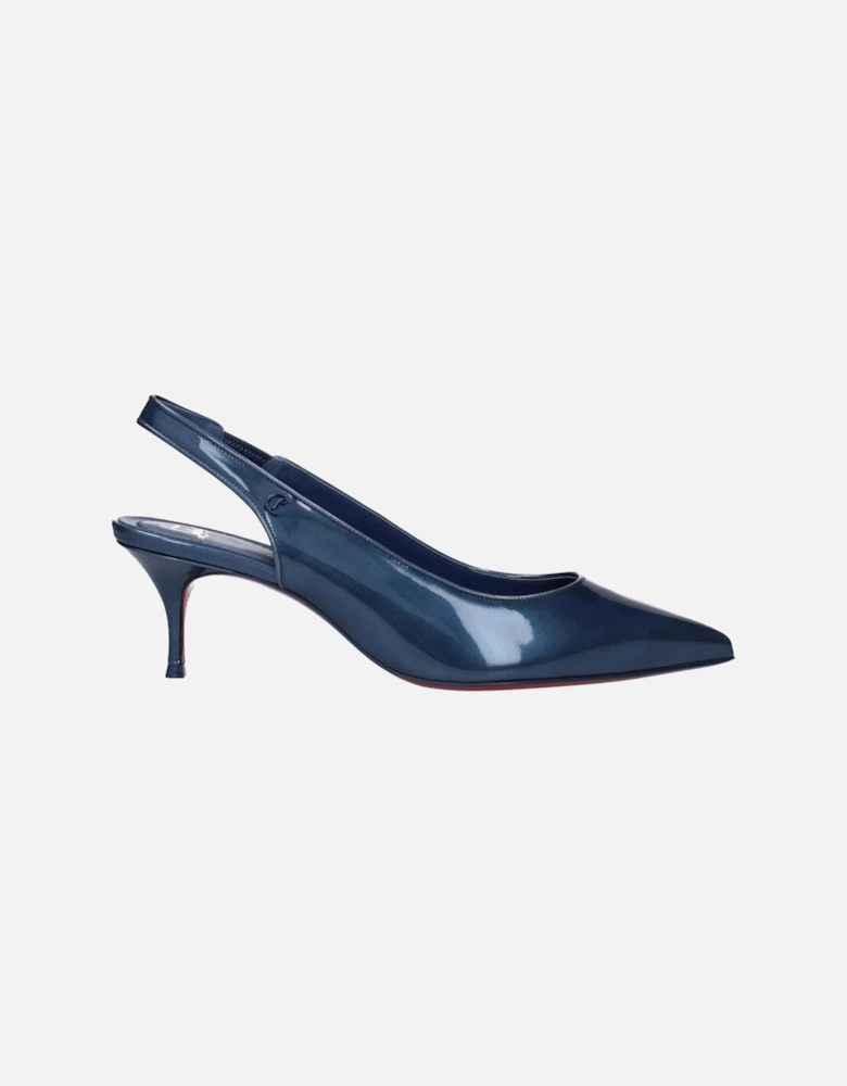 Patent Leather Mid Heel Pointy Toe Sandals Women - Blue