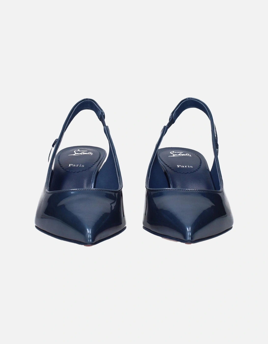 Patent Leather Mid Heel Pointy Toe Sandals Women - Blue