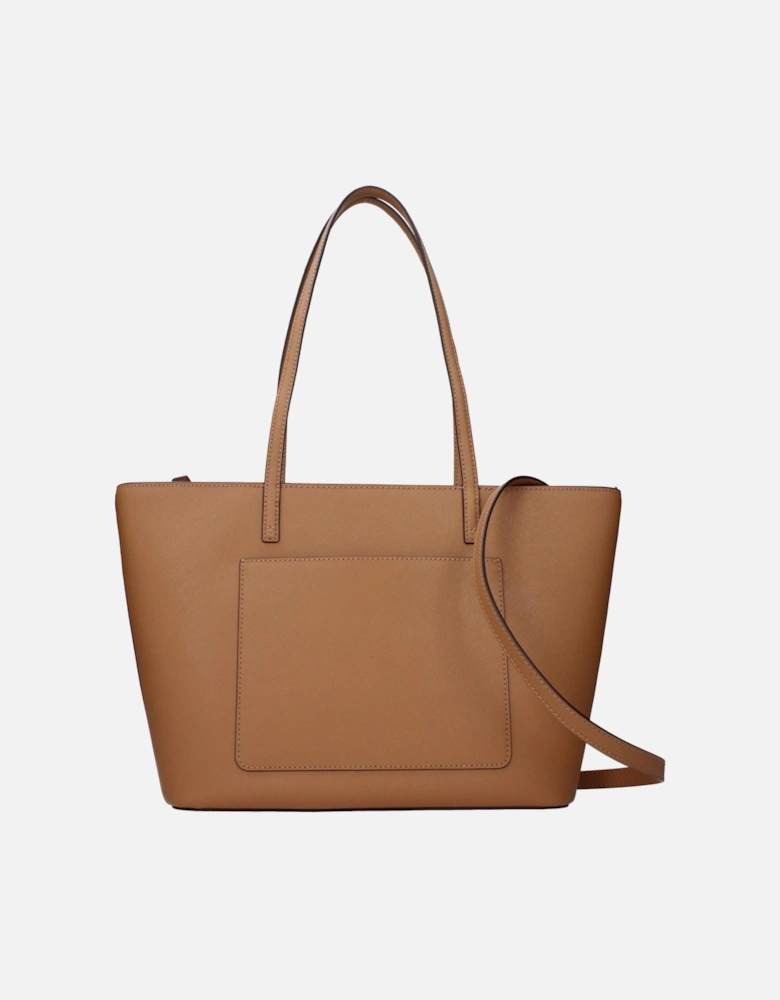 Leather Shoulder Bag with Adjustable Strap Women - Brown