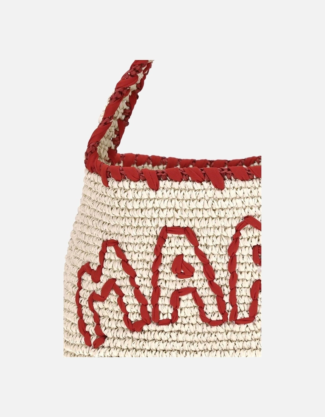 Medium Raffia-Effect Double-Woven Shoulder Bag Women - Beige
