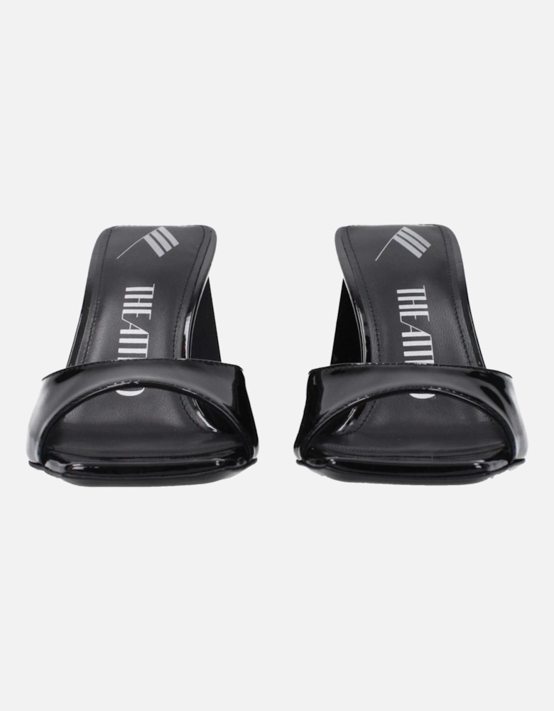 Patent Leather Open Toe Mid Heel Sandals Women - Black