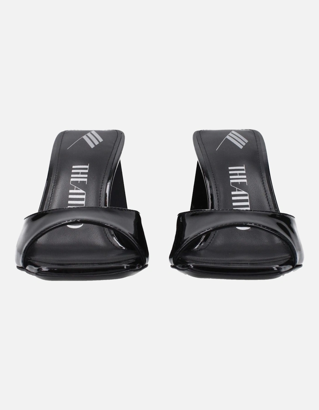 Patent Leather Open Toe Mid Heel Sandals Women - Black