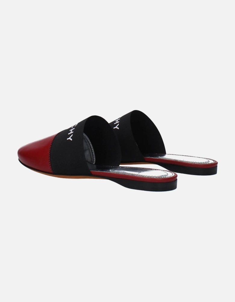 Leather Logo-Embellished Casual Slippers Women - Red Sandals
