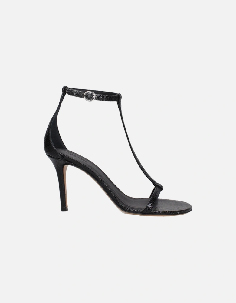 High Heel Open Toe Leather Sandals Women - Black