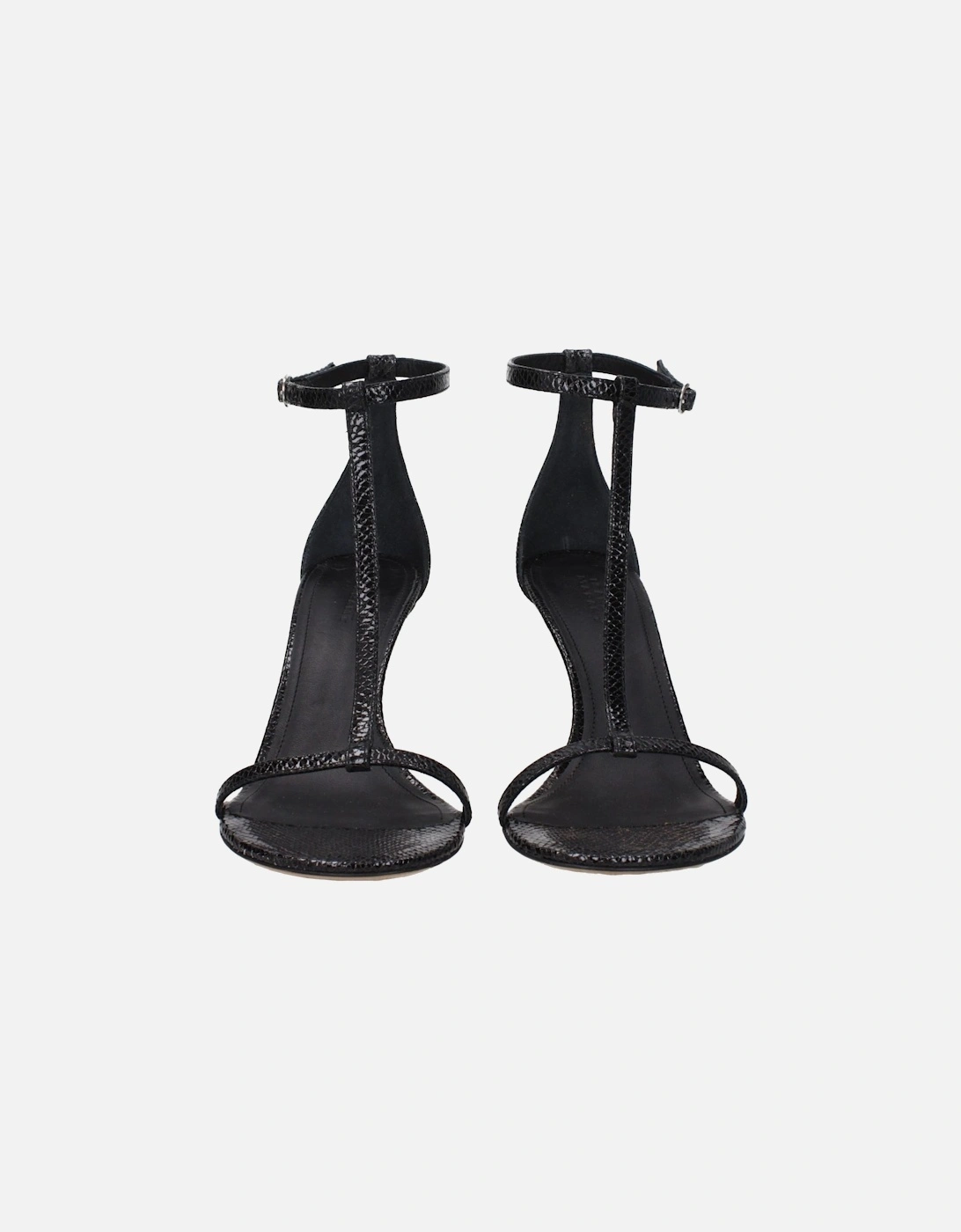High Heel Open Toe Leather Sandals Women - Black