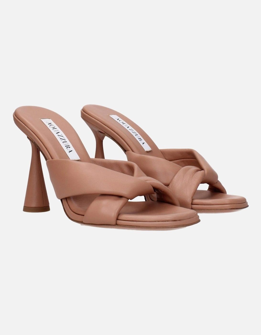 High Heel Open Toe Leather Sandals Women - Beige