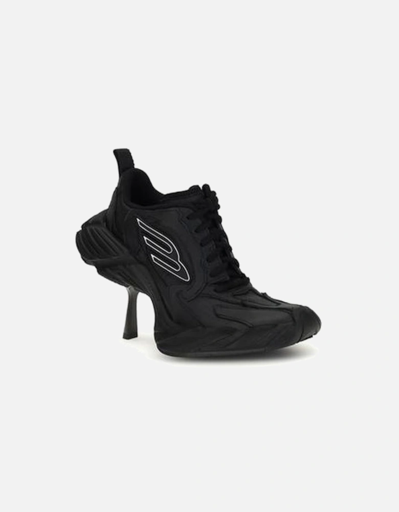 Monday Heel Curved Leather Sneakers Women - Black